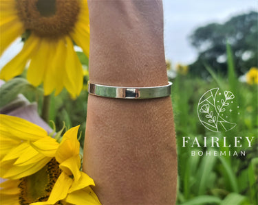 solid silver plain cuff bangle minimalist
